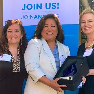 Gilanie De Castro receives the Elizabeth "Betty" Curtis Award for advocacy in legislature