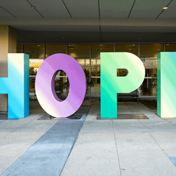 Giant letters spelling out HOPE