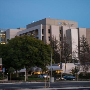 Exterior of City of Hope Helford Clinical Research Hospital in Duarte, CA.