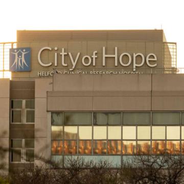Exterior of City of Hope Helford Clinical Research Hospital in Duarte, CA. 