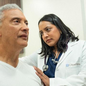 Doctor and patient in exam room