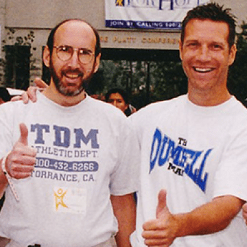 City of Hope patient Michael Garvey with friends