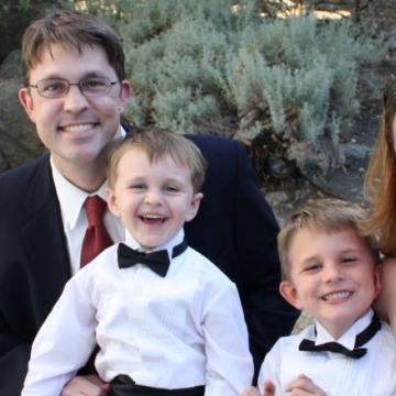 Sharla Moore with her husband, Eric, and sons, Nathan and Jackson
