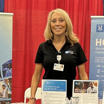 Sheila Hartigan, an oncology information specialist and relationship manager on the Community Engagement Outreach Team at City of Hope®  Cancer Center Chicago