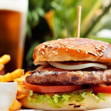 image of hamburger and fries