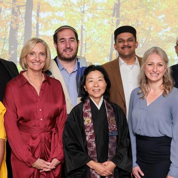 Faith Leaders and Annette Walker inside The Wetterau Family Spiritual Care Center