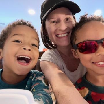 Jennifer Njathi and her two sons.