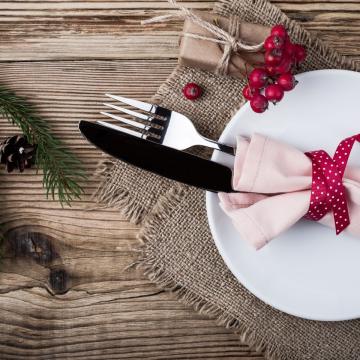 Festive plat with silverware