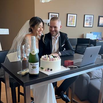 Zoom wedding after diagnosis