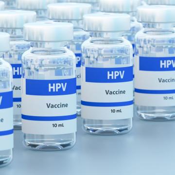 Vials of HPV vaccines