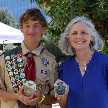 Eagle Scout Kenny Smith and Mrs. Foy