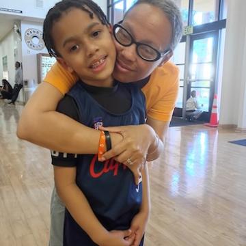 City of Hope Cancer Patient Lesley Davis Green and son Louis 
