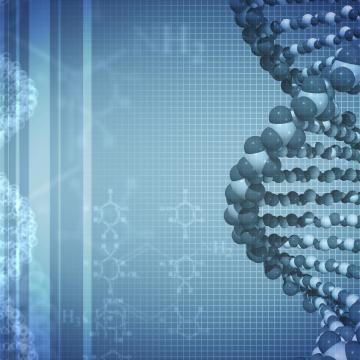 DNA strands blue white