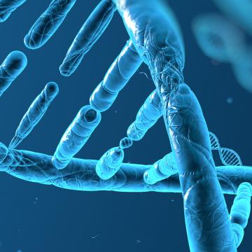 Blue DNA chain