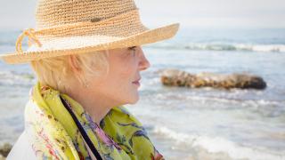 Donna Mcnutt enjoying a moment by the ocean