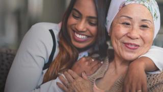Patient and loved one hugging