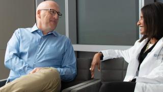 Dr. Krishnan and Lymphoma Patient Todd Kennedy