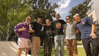 Clockwise: 1) The Dream Foundation’s Charlie Rocket, sports photographer Atiba Jefferson, skater Kyle Walker, patient Thevi Jean-Louis, skaters Paul Rodriguez and Sean Malto 