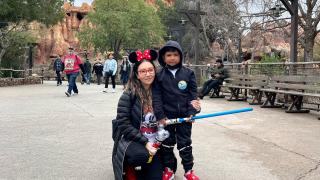 Julian Castaneda Figueroa and mom at Disneyland