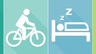 four pillars icons showing an apple, a bicyclist, a bed and a yogi