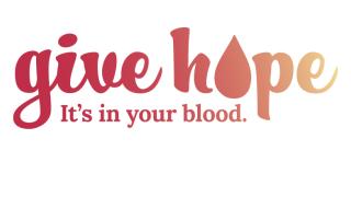A logo for blood donation at City of Hope