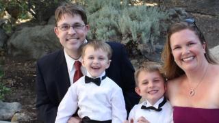 Sharla Moore with her husband, Eric, and sons, Nathan and Jackson