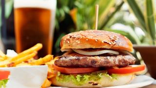 image of hamburger and fries