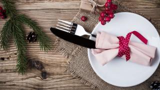 Festive plat with silverware
