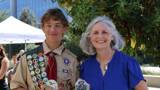 Eagle Scout Kenny Smith and Mrs. Foy