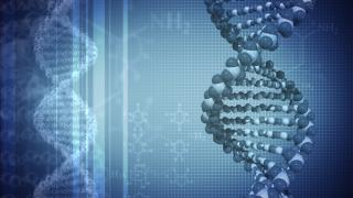 DNA strands blue white 