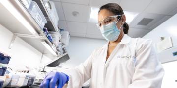 A technician working in a lab