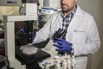 City of Hope CAR T scientist working in the lab