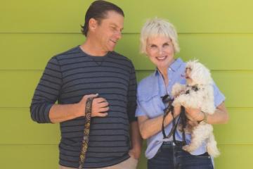 Donna Mcnutt with her spouse and dog