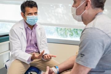 Doctor and a patient talking
