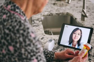 Woman Using Telehealth Services