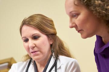 Doctor and patient in conversation