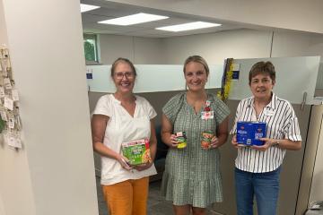 City of Hope team collecting food pantry supplies for Coweta Samaritan Clinic