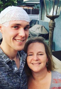 Michael Davies with mom Tracy Bologa